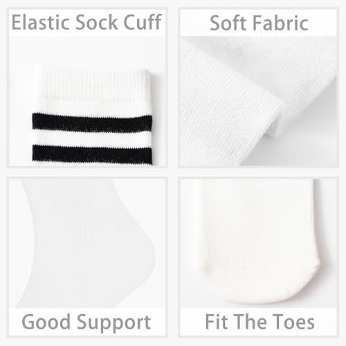 Kids Athletic Knee High Soccer Socks - 2 Pack A-Black (6-10 Years)