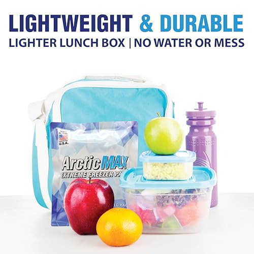 ARCTICMAX Small Long-Lasting Slim Cooler Ice Pack - Reusable & Puncture-Resistant