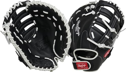 Rawlings 12-Inch Fastpitch Softball First Base Mitt for Female Players – Left Hand Throw, Adjustable Fit, Durable Leather