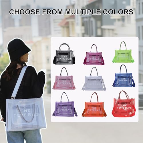 Large Clear Tote Bag for Stadium Events - Black