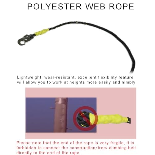 12FT Flipline Adjustable Lanyard RTOVZON Tree Climbing Lanyard for Climbing Trees, Fall Protection Flip Line Kit, Tree Climbers