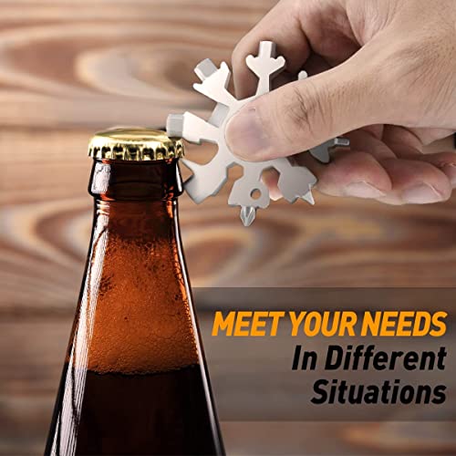 Hinshark 18-in-1 Snowflake Multitool – Black & Silver, Keychain Handy Tool