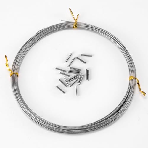 60LB Fishing Leader Wire - 32.8ft Stainless Steel with 20 Crimps