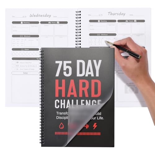 75 Hard Challenge Journal - Daily Progress & Tracker Planner