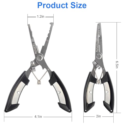 Multifunctional Stainless Steel Fishing Pliers with Hook Remover & Lanyard