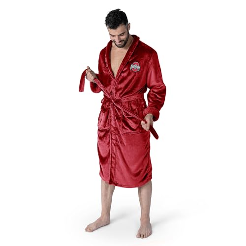 Silk Touch Bathrobe - Officially Licensed NCAA Ohio State Buckeyes - Large-X-Large