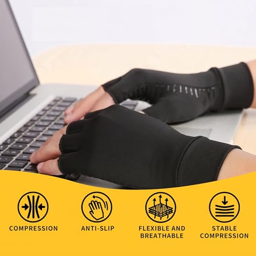 Copper Compression Gloves for Arthritis Relief - Medium