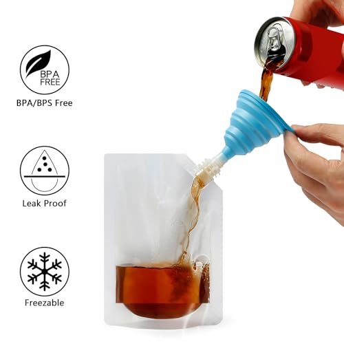 20 Pcs 8 oz Reusable Travel Drinking Flasks with Funnel