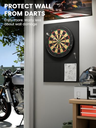 Felt Dart Board Wall Protector - Foldable Rectangle - Black