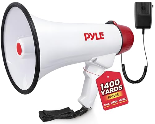 Megaphone Speaker with Siren - 1000 Feet Range, 40W Power