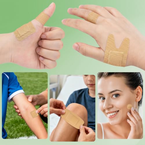 500 Counts Assorted Bandages Bulk Variety Pack, 12 Styles Flexible Fabric - CXYARY (Bandages Assorted-500p)