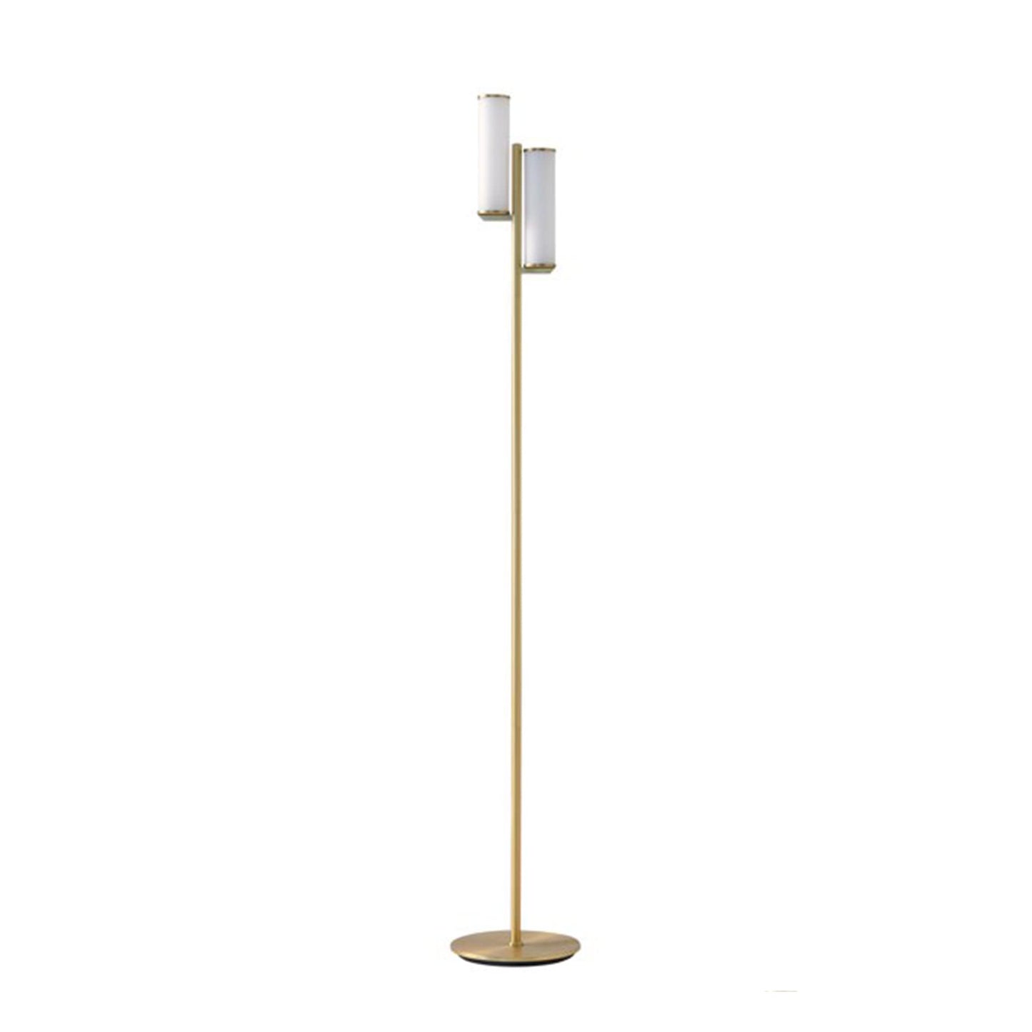 Brightech Gemini Dimmable Floor Lamp with Two Lights - Modern Tall Tree Lamp for Bedroom, Office, Living Room - Gold/Brass