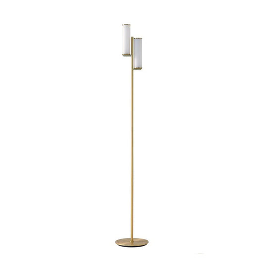 Brightech Gemini Dimmable Floor Lamp with Two Lights - Modern Tall Tree Lamp for Bedroom, Office, Living Room - Gold/Brass