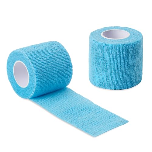 Self-Adhesive Grip Cover Wraps 2-Inch x 5 Yards - Baby Blue, 24pcs - Sports & Tattoo Use