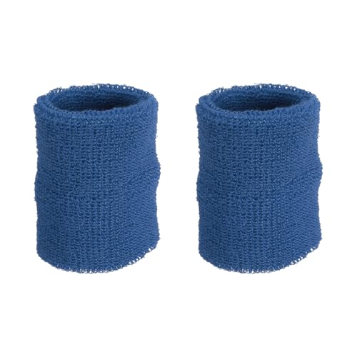 Athletic Terry Cloth Wrist Sweatband - Lake Blue, 2 Pack
