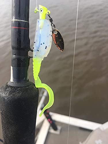 12-Piece Curly Tail Jig Pack - Pink/Chartreuse