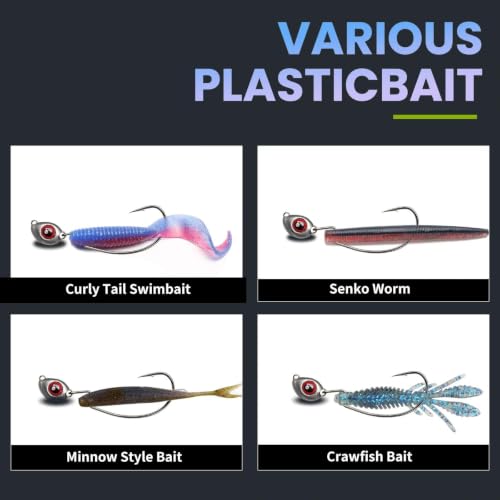 Natufish Swimbait Jig Heads 30Pcs 3/16oz Free-Swinging Hook for Bass Fishing