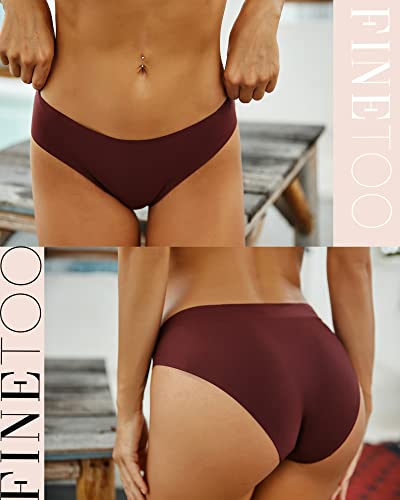 FINETOO 12-Pack Women's Seamless Cheeky Underwear No Show Bikini Briefs XS-XL Multicolor