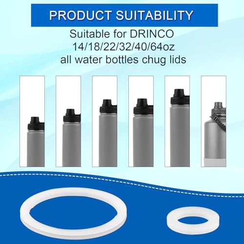 12pcs Silicone Water Bottle Lid & Spout Gasket Set