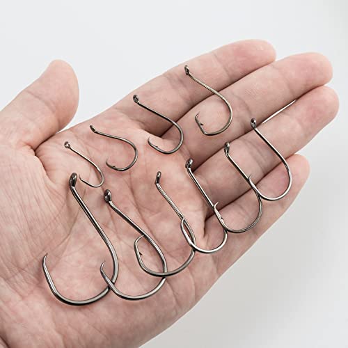 Octopus Circle Hooks - 100 Pack Black #6 - Fishing Hooks for Saltwater & Freshwater