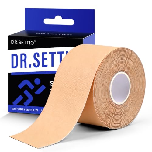 Kinesiology Tape - Waterproof Elastic Muscle Support Tape, Beige, 2 in x 16.4 ft