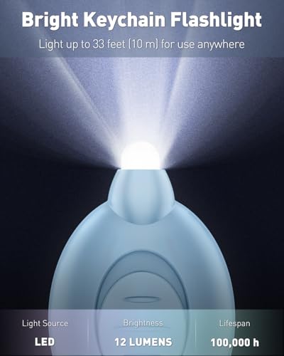 Bright LED Keychain Flashlight - 5 Pack Multicolor