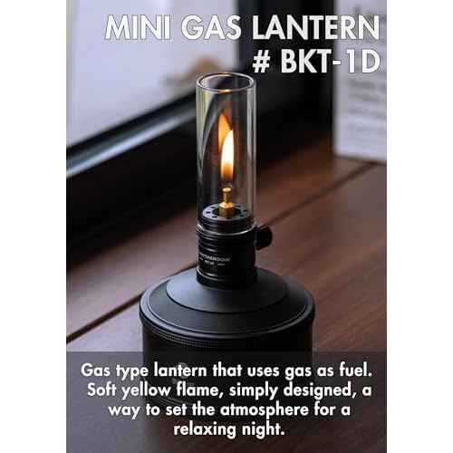 CAMPINGMOON Candle Lantern Gas Mini Small Camping Backpacking Black BKT-1D