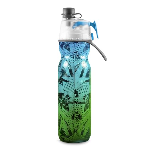O2COOL Mist 'N Sip 20 oz Sports Water Bottle with Misting Function - Ombre Prism Green