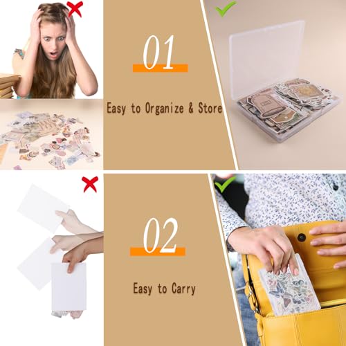 200 Pcs Vintage Scrapbook Stickers - Retro Memory Ephemera Kit