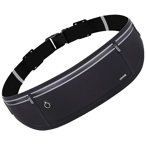 Slim Running Belt - Water Resistant Fanny Pack for iPhone - Black