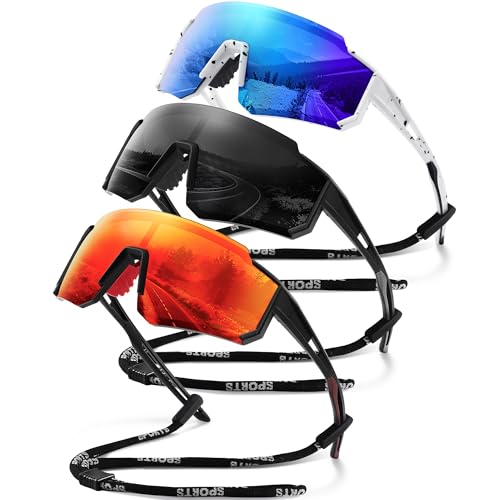 Polarized Sport Sunglasses with UV400 Protection - Lightweight TR90 Frame