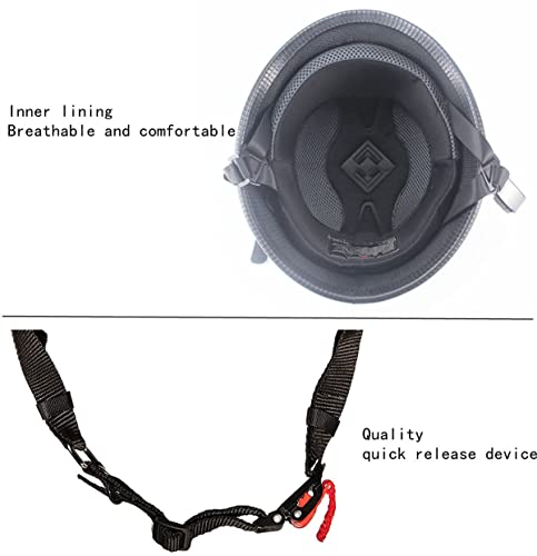 SanQing German Style Open Face DOT Motorcycle Helmet – X-Large Bright Black