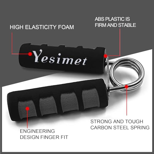 Hand Grip Strengthener Set - 2 Pack Foam Trainers - Black