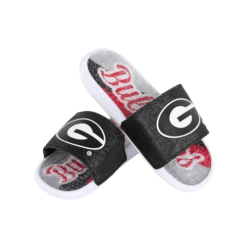 Georgia Bulldogs Women's Glitter Gel Slide Sandals - Size 9-10