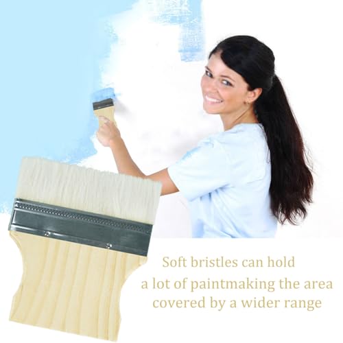 Flat Paddle Paint Brush Wide with Poplar Handle Art Paint Brush 2/3/4/5 inch for Oil and Acrylic Paints