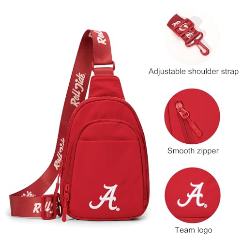 Alabama Sling Bag - Quilted Crossbody Travel Bag - Al-Red