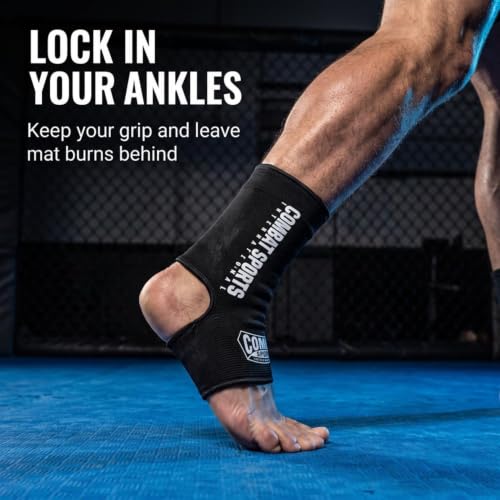 Combat Sports Muay Thai & MMA Ankle Support Sleeves - One Size, Red