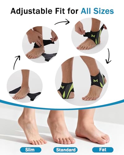 Porston Gray Adjustable Ankle Brace for Men & Women - Support, Stabilization & Injury Recovery