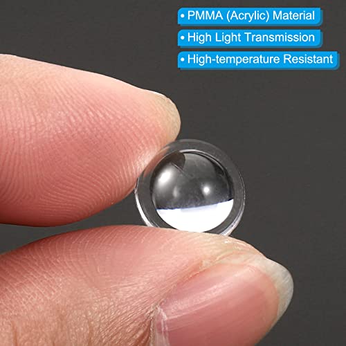 PATIKIL Diameter 10.3mm Height 4.2mm Flat Convex Lens, 10 Pcs Acrylic LED Optical Convex Condenser Lens for LED Flashlight Bike Head Lamp, Transparent