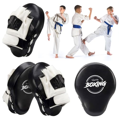 Valleycomfy Curved Boxing Punch Mitts for Men Women Black White