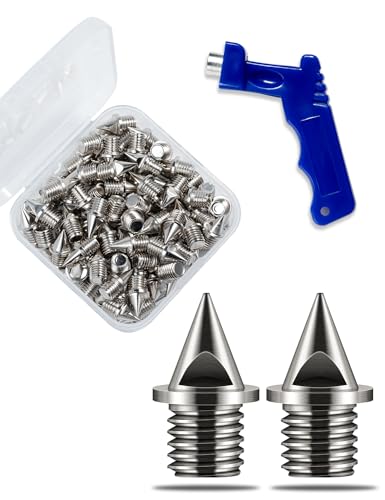 1/4 Inch Steel Track Spikes for Running Shoes - 50 Piece Set - Silver