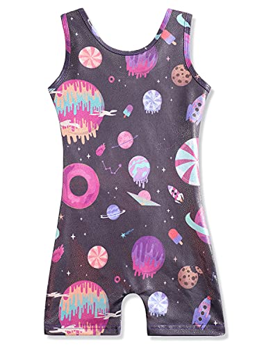 Girls Gymnastics Leotard Biketard - Sweet Planets, 3-4T