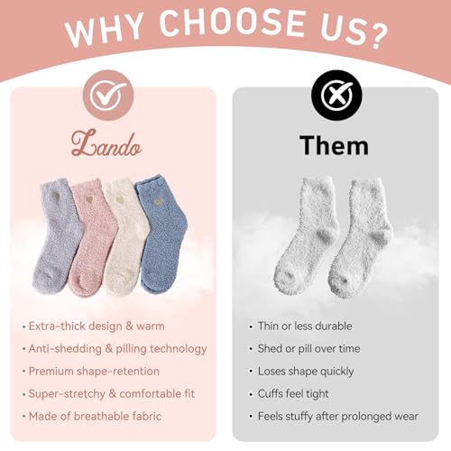 Cozy Fluffy Non-Slip Fuzzy Socks for Women - One Size / Grey