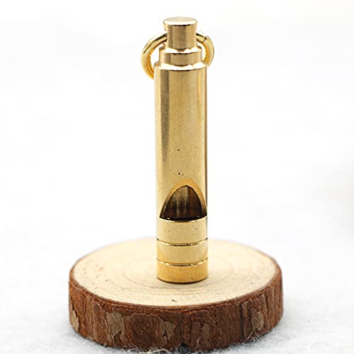 2-Piece Brass Emergency Survival Whistle - Loud Keychain Safety Signal