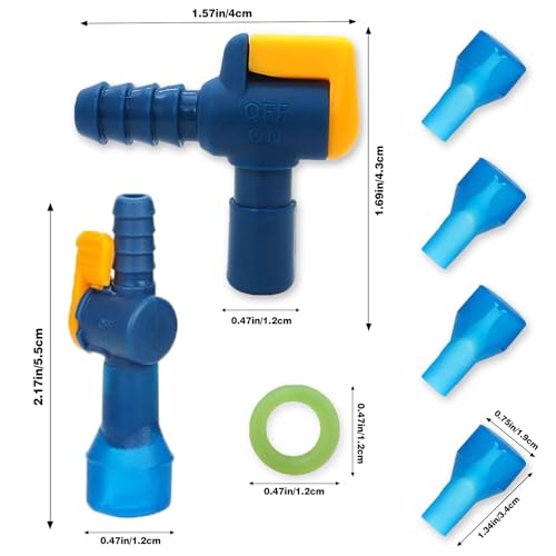 Replacement Bite Valve Mouthpiece with Shutoff Valve - Blue