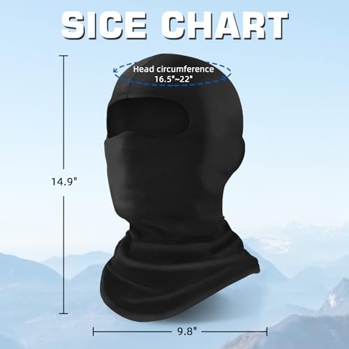 6 Pack Balaclava Ski Mask for Men and Women - Black