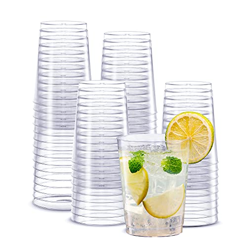 10 oz Clear Plastic Cups 200 Count – Disposable Tumblers for Parties & Events