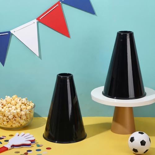 Black Plastic Cheer Megaphones - 2 Pcs Noisemaker Set