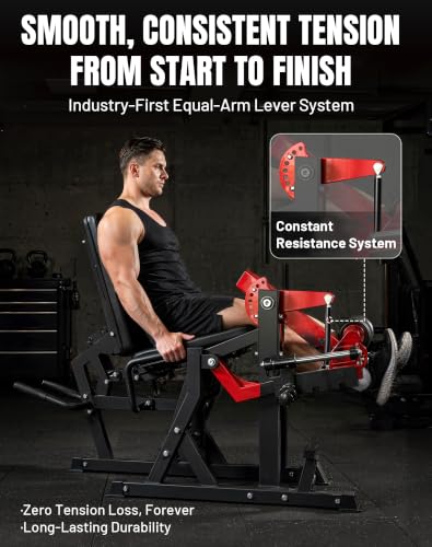 Leg Extension and Curl Machine - Adjustable Home Gym Equipment - Red