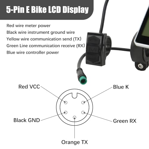 E-Bike LCD Display Meter Panel - 5 Pin Control Screen